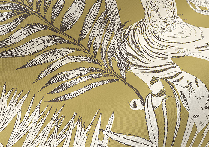Tropical Wildcats, Old Gold - Twist&Fit Roller Blind - Image 4